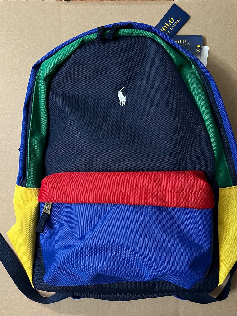 Polo by Ralph Lauren Men’s Multi-Color Backpack - Navy/Blue/Red/Green/Yellow